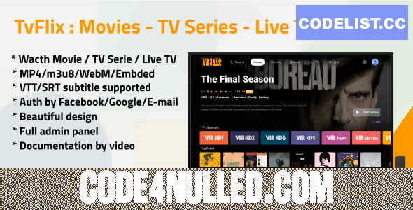 TvFlix v2.0 - Movies - TV Series - Live TV Channels for Android TV