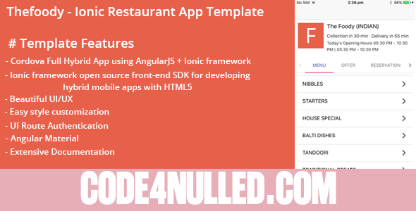 Thefoody - Ionic Restaurant App Template