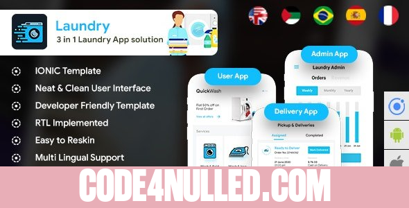 Quickwash v2.8 - 6 App Template - Laundry Booking App