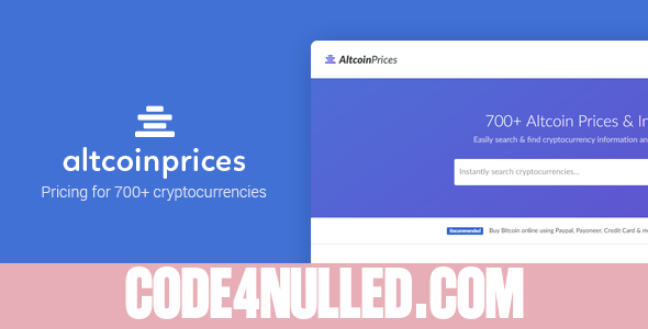 Altcoin Prices - 700+ Cryptocurrency Prices