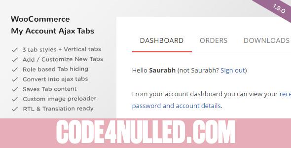 SS WooCommerce Myaccount Ajax Tabs v1.8.0