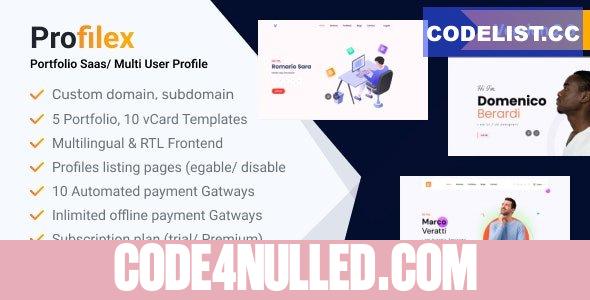 Profilex v2.3 - Portfolio Builder SAAS / Multi-User Profile (Multitenancy) - nulled