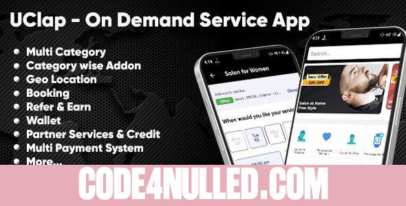 UClap v1.3 - On Demand Home Service App | UrbanClap Clone | Android App with Interactive Admin Panel