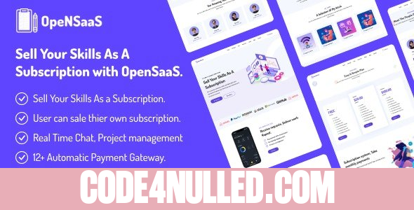 OpenSaaS v1.0 - Sell Your Skills As A Subscription (SAAS)