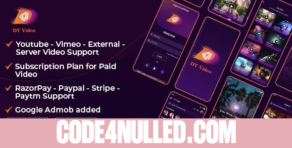 DTVideo v3.0.1 - Flutter Multipurpose All In One Videos App ( Android + ios) Admin panel