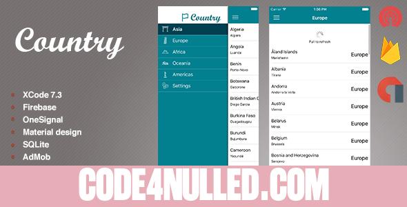 Country - Full iOS template app written in Swift