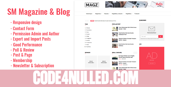 SM - Magazine News & Blog Script
