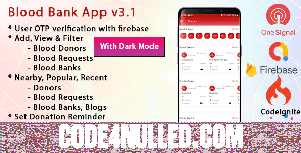 Blood Bank App With Admin Panel & Material Design v3.1.1