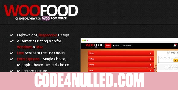 WooFood v2.6.5 - Food Ordering (Delivery/Pickup) Plugin for WooCommerce & Automatic Order Printing