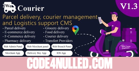 We Courier v1.3 - Courier and logistics management CMS with Merchant, Delivery app