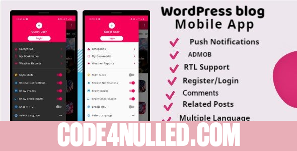 Flutter Wordpress Mobile App Supports Android & IOS v1.0