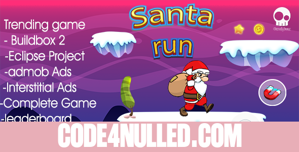 Santa Runner & + Buildbox 2 file + Admob + Leaderboard + Review + Share Button