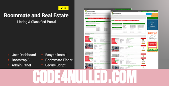 Roommate and Real Estate Listing Classified Responsive Web Application