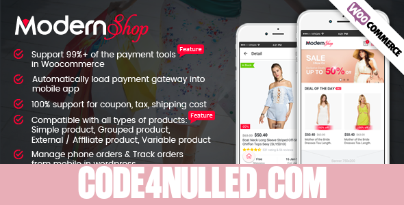 ModernShop - Full Mobile Woocommerce App for Woocommerce Store