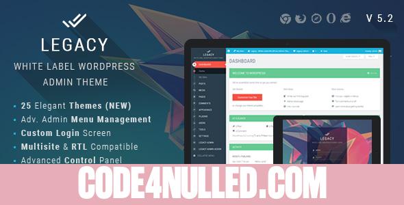 Legacy v5.2 - White label WordPress Admin Theme
