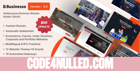 Businesso v3.1 - Business Website Builder SAAS (Multitenancy) - nulled