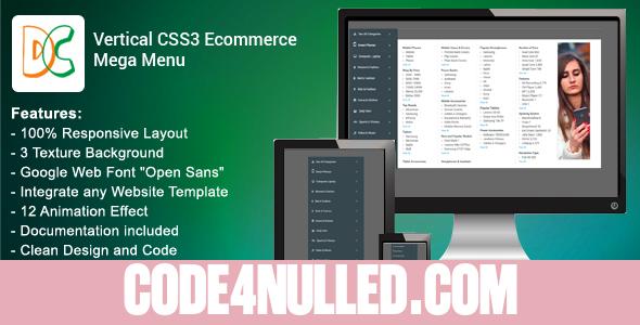 Vertical CSS3 Ecommerce Mega Menu