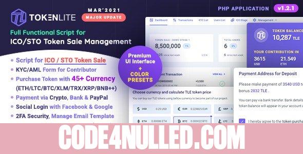 TokenLite v1.2.1 - ICO / STO Token Sale Management Dashboard - ICO Admin Script - nulled