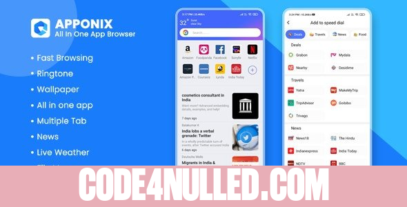 Apponix v1.0 - All in one app browser, Wallpaper, File Manager, Ringtone