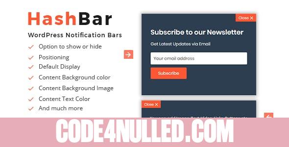 HashBar Pro v1.1.0 - WordPress Notification Bar
