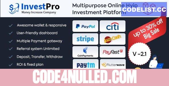 InvestPro v2.0.1 – Wallet & Banking Online Hyip Investment Platform