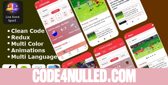 Live Score Sport App - Sport App React Native iOS/Android App Template
