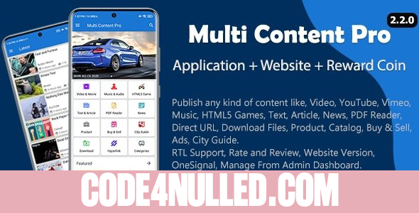 Multi Content Pro (Application and Website) v2.2.0