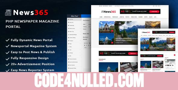 News365 v1.5 – PHP Newspaper Script Magazine Blog with Video Newspaper