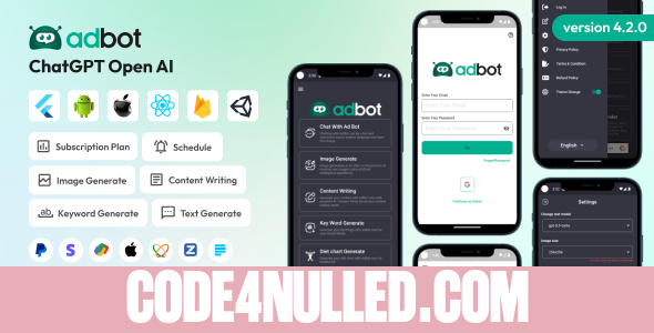 AdBot v4.2.0 - ChatGPT Open AI Android and iOS App