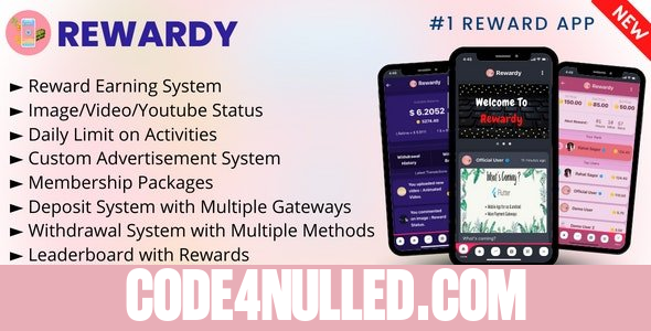 Rewardy v1.2 - Status App with Reward Points + PWA + Backend