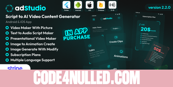 adStudio v2.2.0 - Script to Video Content Generator Android and iOS App