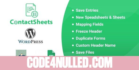 ContactSheets v3.2 - Contact Form 7 Google Spreadsheet Addon