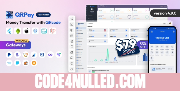 QRPay v5.0.0 - Money Transfer with QR Code Full Solution - nulled
