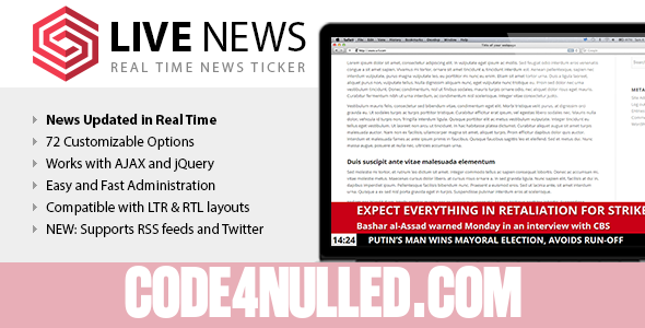 Live News v2.14 - Real Time News Ticker