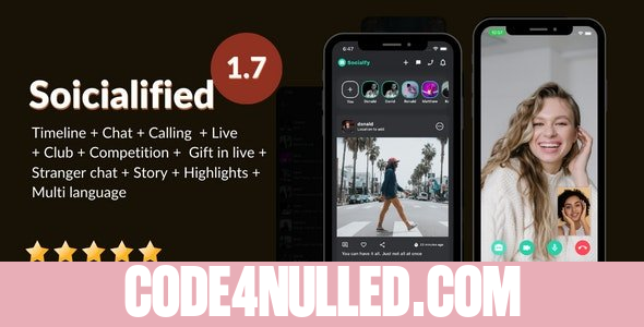 Social media app clone (instagram, facebook, linked in etc) + Node.js socket Chat + Calling + Live v1.7