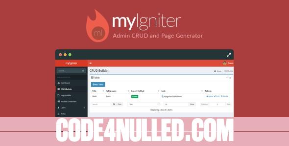 myIgniter v4.0.2 - Admin CRUD and Page Generator