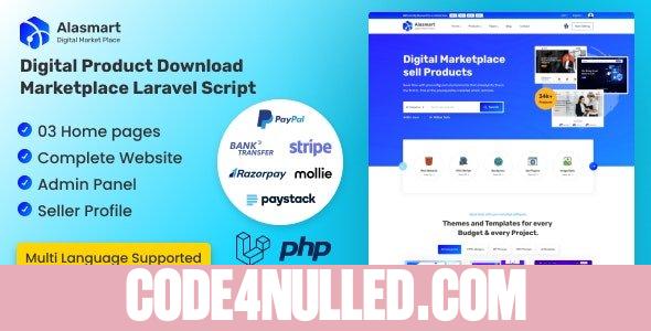 Alasmart v1.3.0 - Digital Product Download Marketplace Laravel Script