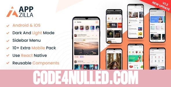 AppZilla v1.3 - Mobile React Native UI KIT Elements Andriod + iOS