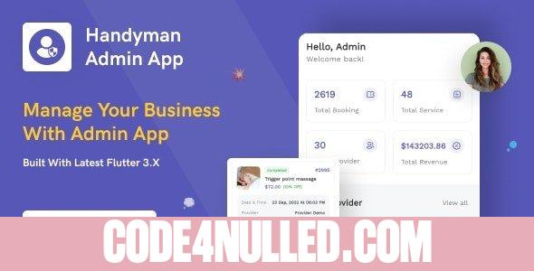 Handyman Admin App v1.6.0 - [Add-on]