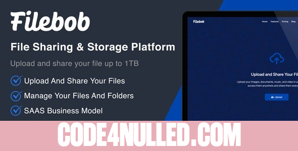 Filebob v1.7.0 - File Sharing And Storage Platform (SAAS) - nulled