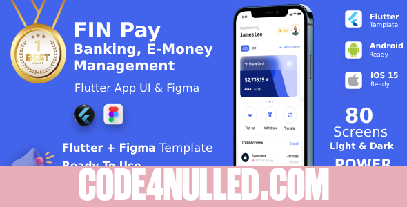 FinPay App v1.9 - ANDROID + IOS + FIGMA - UI Kit - Flutter