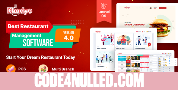 Khadyo v4.1.0 - Restaurant Management Software and Restaurant POS with Online Food Ordering Website