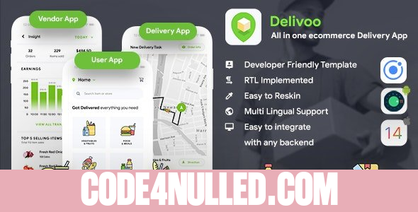 Delivoo v2.2 - eCommerce Delivery Android + iOS App Template