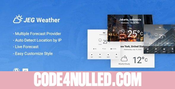 Jeg Weather v1.0.0 - Forecast WordPress Plugin - Add Ons for Elementor and WPBakery Page Builder