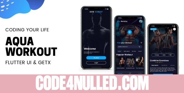 Aqua Workout (Fitness) App v1.0 - Flutter UI Kit using GetX