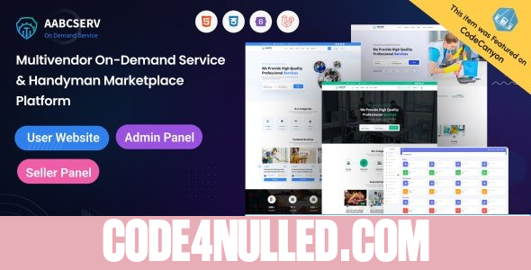 Aabcserv v1.3.0 - Multivendor On-Demand Service & Handyman Marketplace Platform
