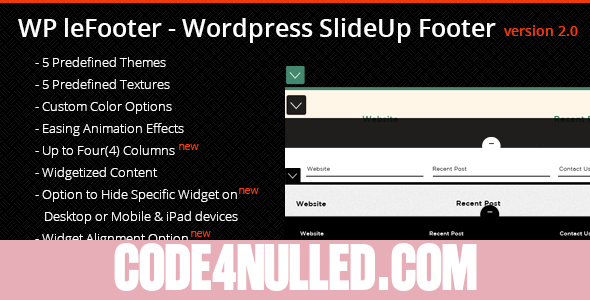 WP leFooter v2.0 - Wordpress SlideUp Footer Plugin