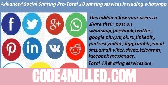 Advanced Social Sharing Pro For WoWonder - 9 June 2021