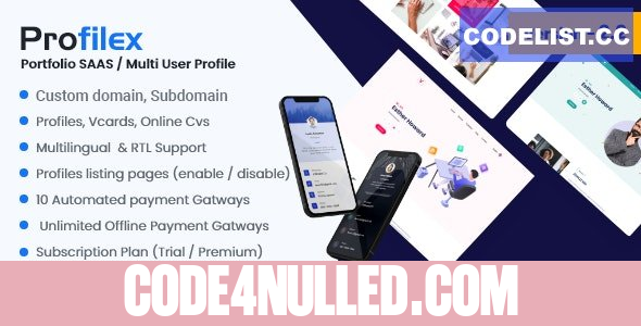 Profilex v2.2 - Portfolio Builder SAAS / Multi-User Profile (Multitenancy) - nulled