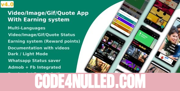 Video/Image/Gif/Quote App With Earning system (Reward points) v4.1